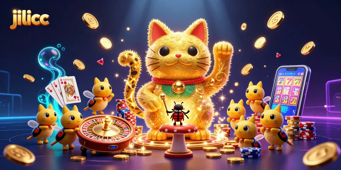 Experience exhilarating gaming with jilicc’s vibrant lucky cat and casino symbols.