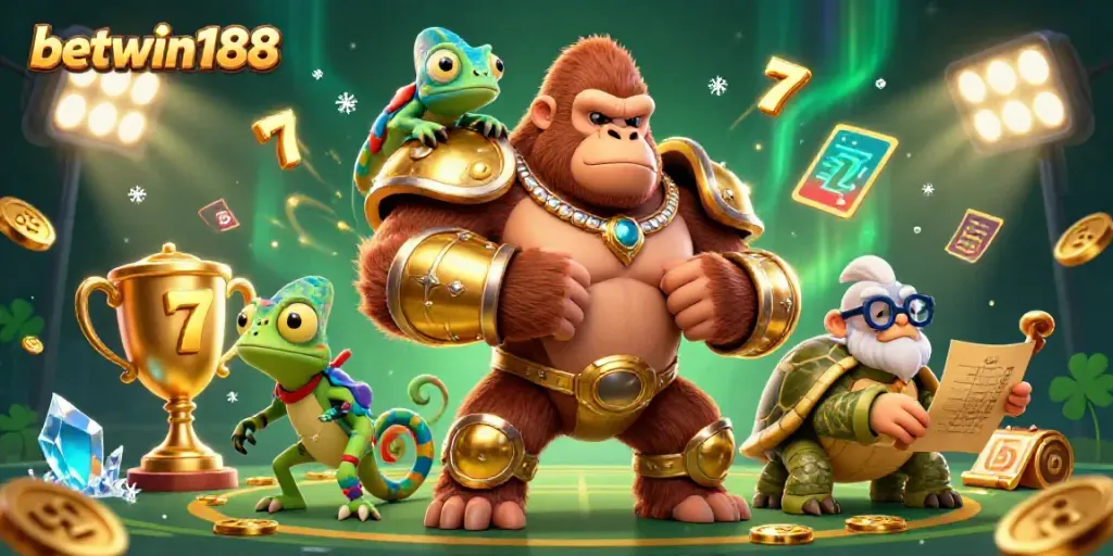 Mengalami keseruan bermain betwin188 dengan karakter 3D, simbol jackpot, dan suasana kasino yang menarik.