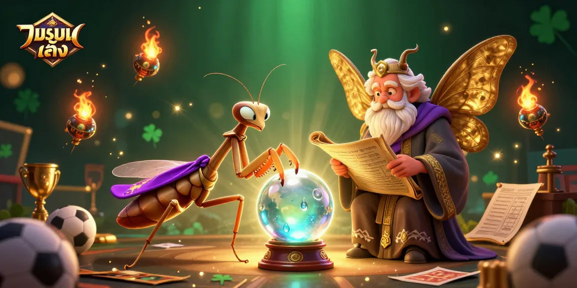 Enhance your แทงบอลเต็ง experience with a vibrant illustration featuring sports betting elements and mystical characters.