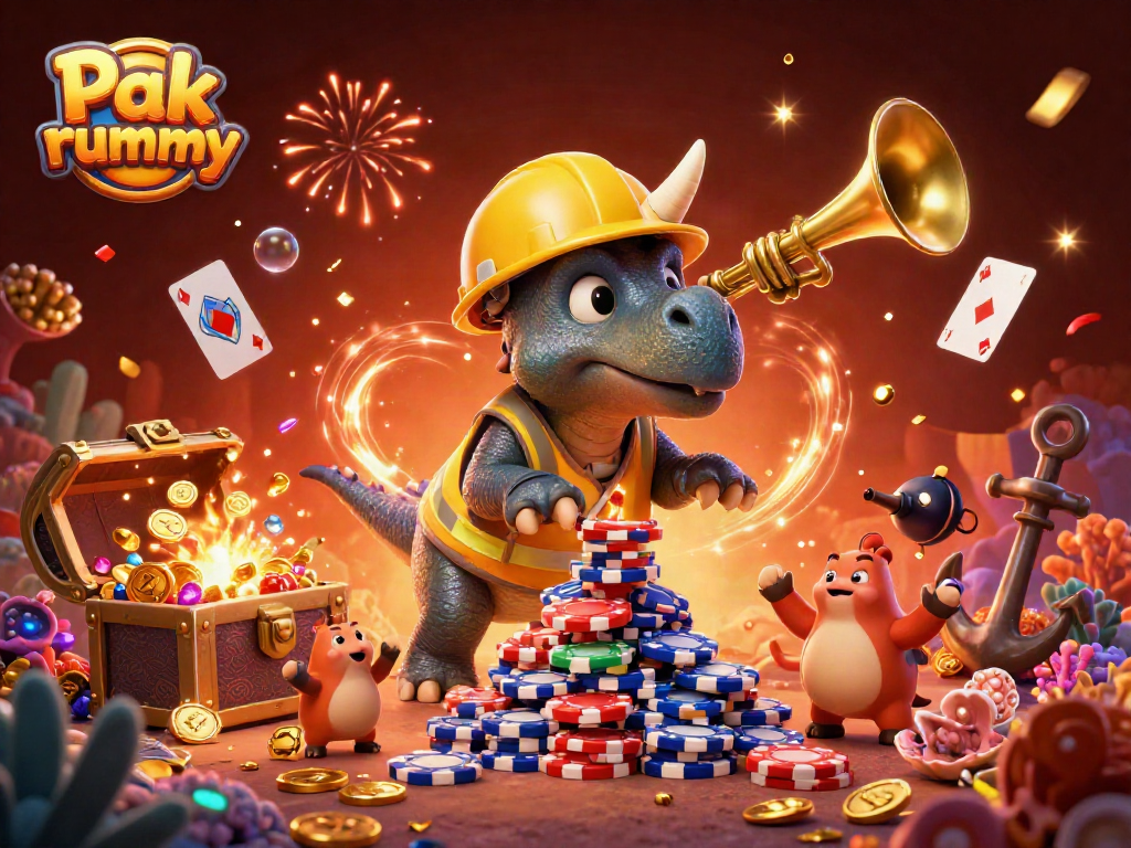 Play Pak rummy in an exciting casino scene with vibrant 3D characters celebrating the game.