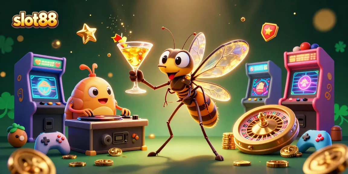 Experience the excitement of slot88 with an animated casino scene featuring winning elements and vibrant visuals.