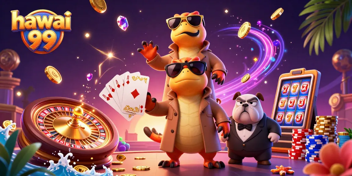 Experience excitement at hawai 99 with three raptors amusingly trying to enter a VIP casino lounge.
