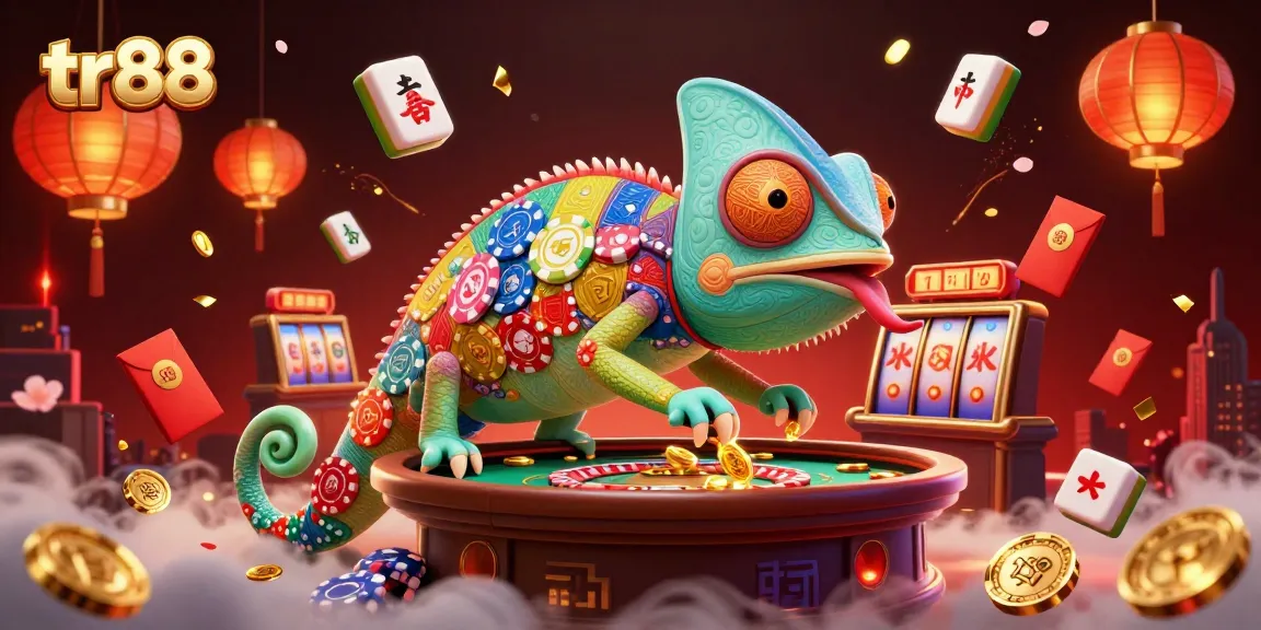 tr88 chameleon casino owner captures excitement with golden coins and slot elements